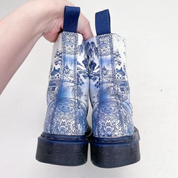 Dr. Martens 1460 Pascal Willow Cristal Blue & White Lace Up Boots Women's Size 6 - Picture 6 of 12